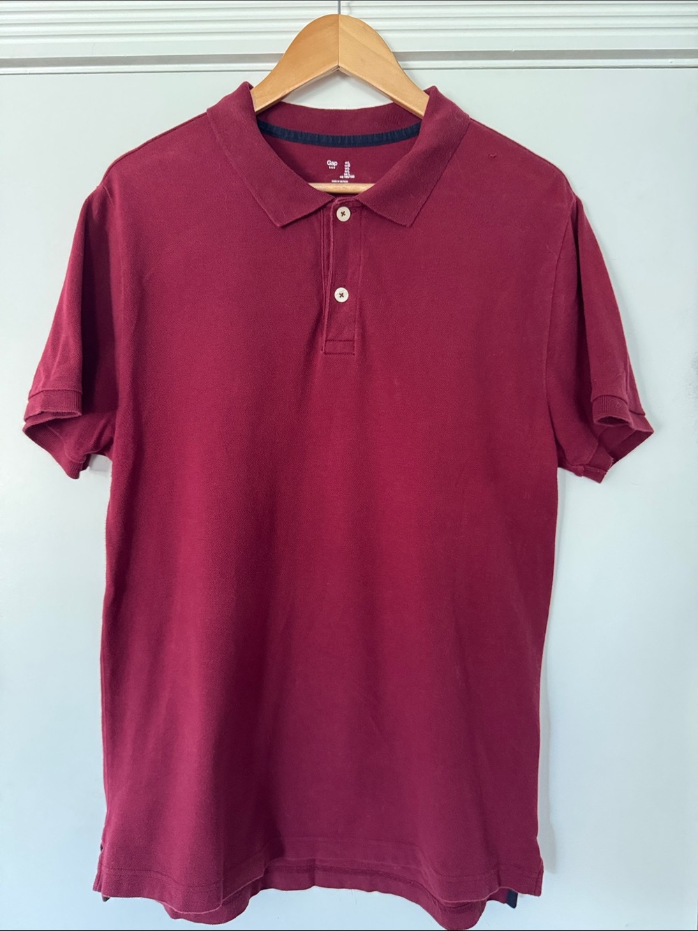 GAP Burgundy Short-Sleeve Polo Shirt